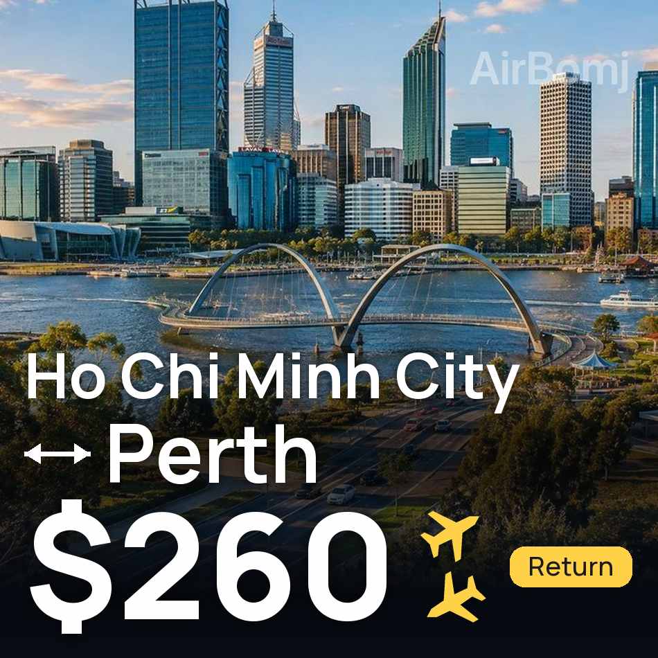 Flight ticket: Ho Chi Minh City to Perth, $260