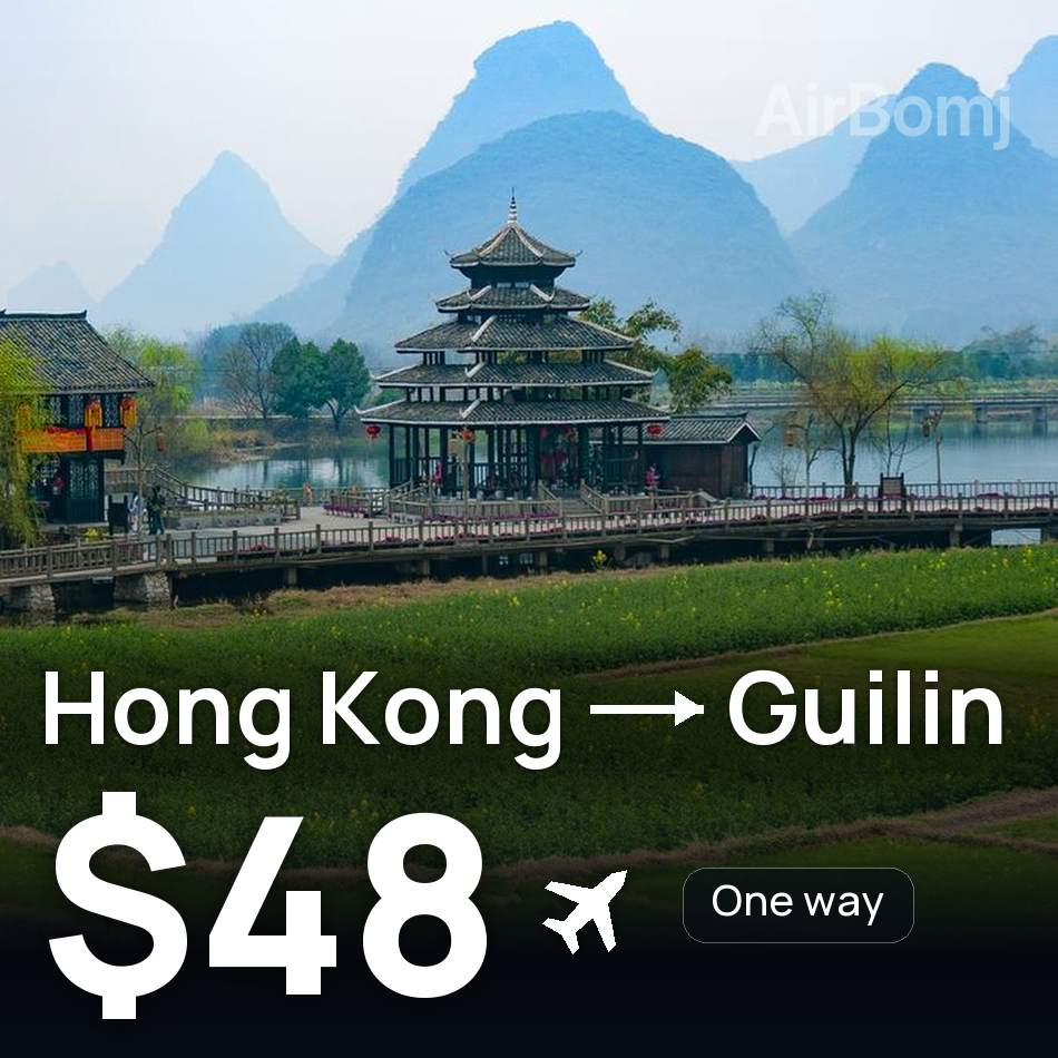 Flugticket: Hongkong — Guilin, $48