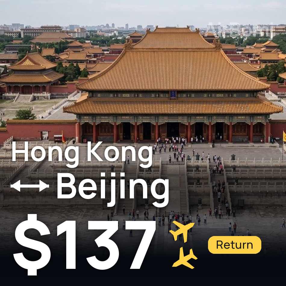 Bilet de avion: Hong Kong — Beijing, $137