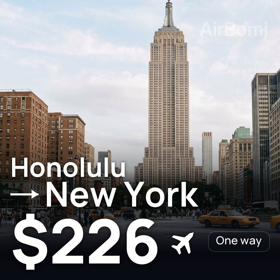 Flugticket: Honolulu Hawaii — New York City, $226