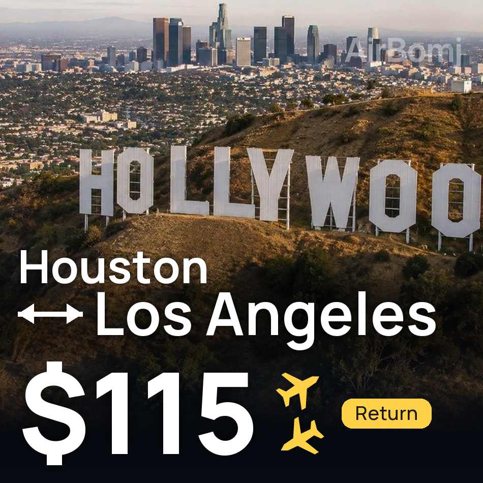 Uçak bileti: Houston — Los Angeles, $115