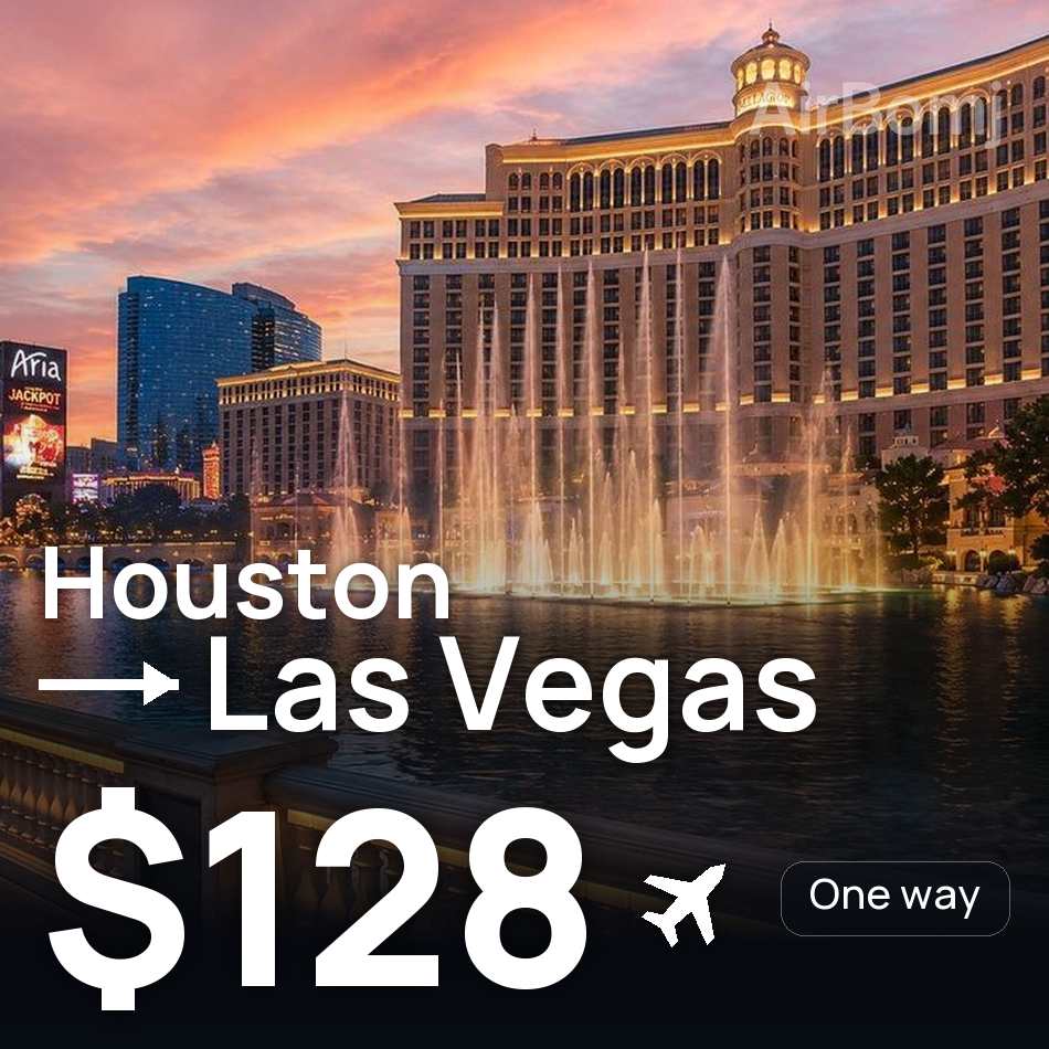 Uçak bileti: Houston — Las Vegas, $128