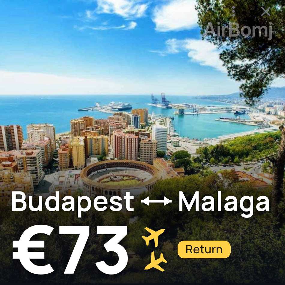 Uçak bileti: Budapeşte — Málaga, €73