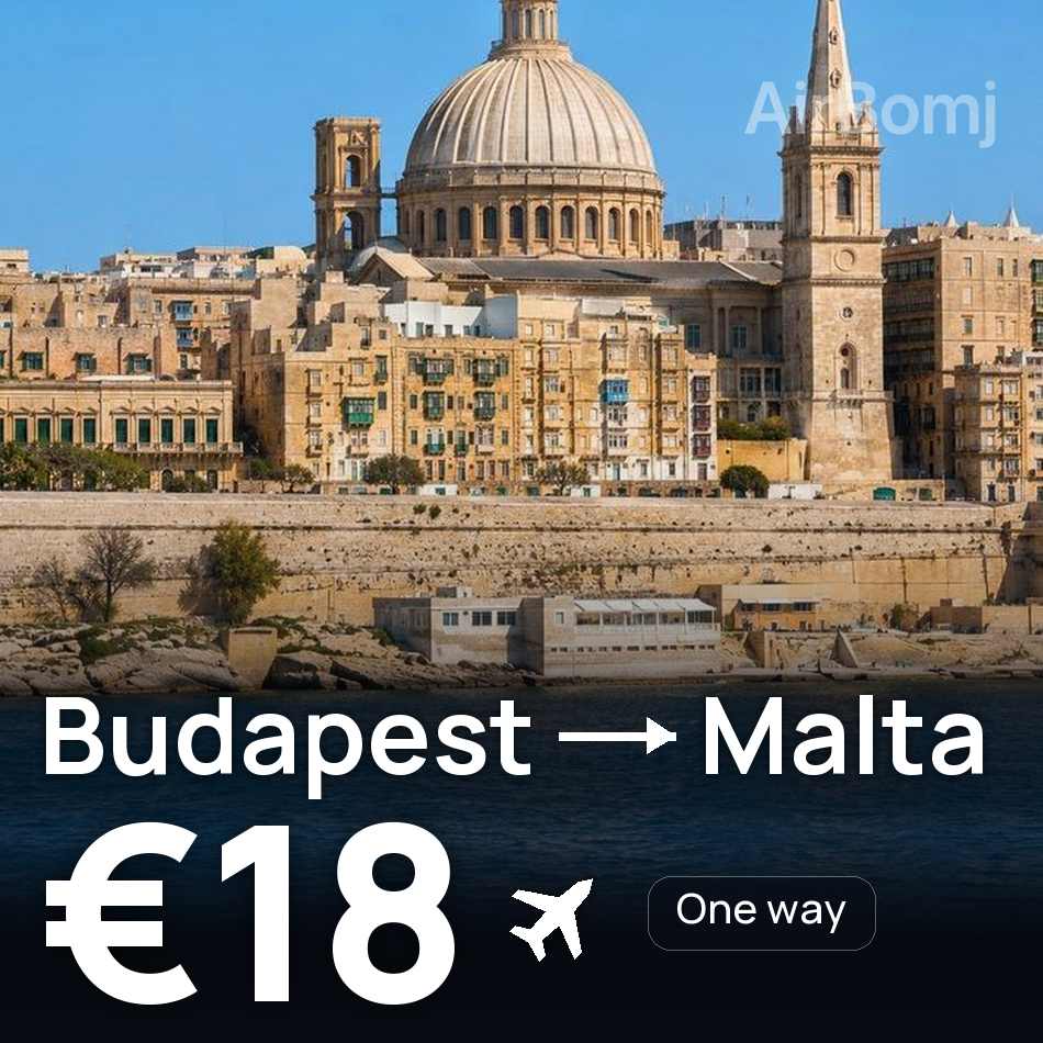 Uçak bileti: Budapeşte — Valletta, €18