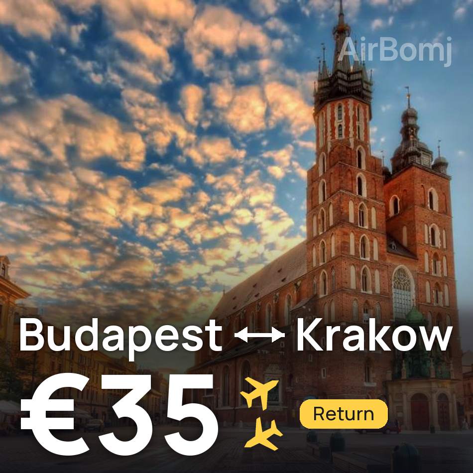 Uçak bileti: Budapeşte — Kraków, €35