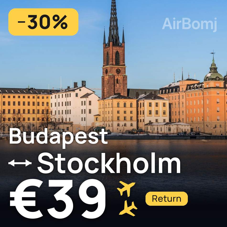 Uçak bileti: Budapeşte — Stockholm, €39