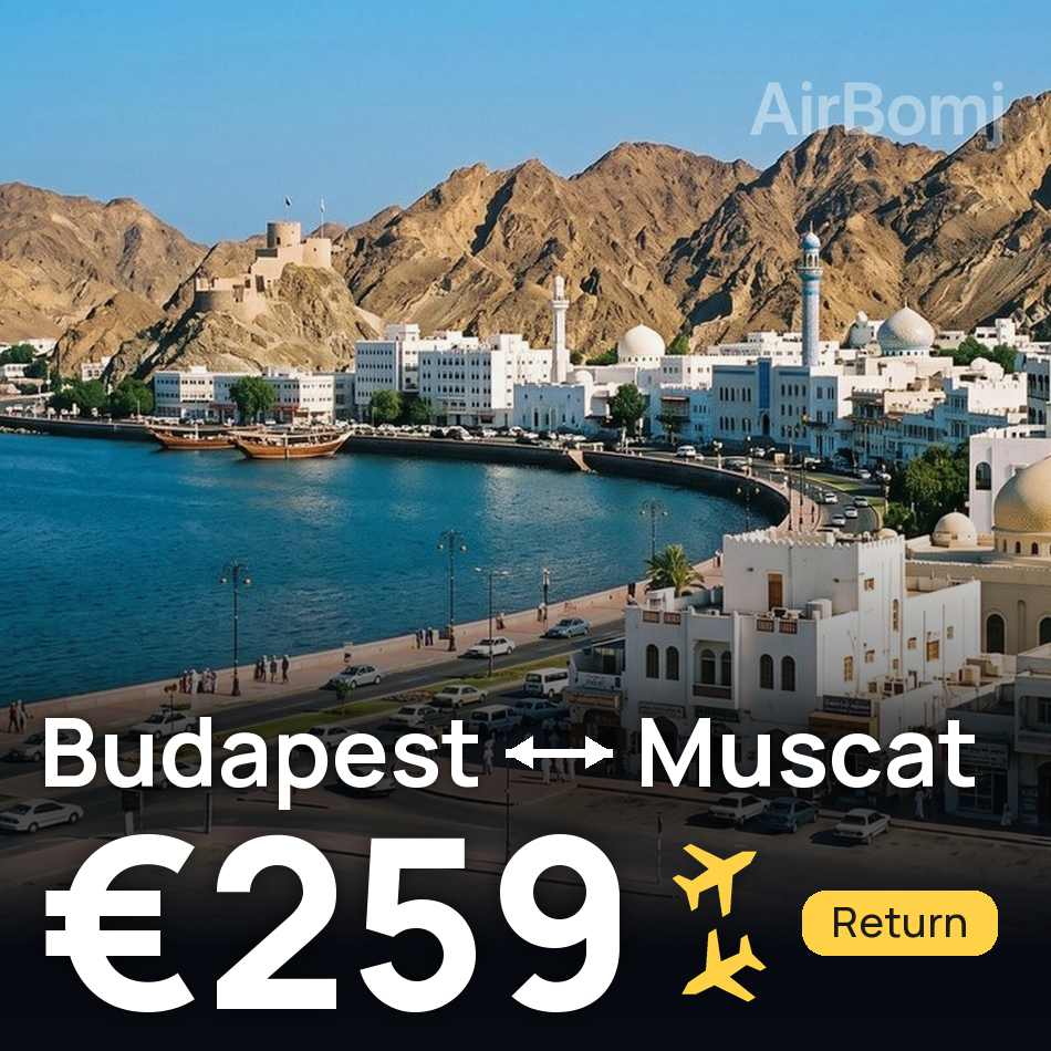 Uçak bileti: Budapeşte — Maskat, €259