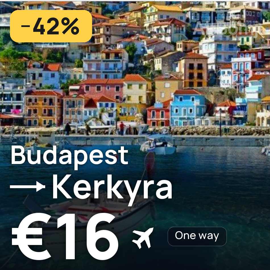 Uçak bileti: Budapeşte — Corfu, €16