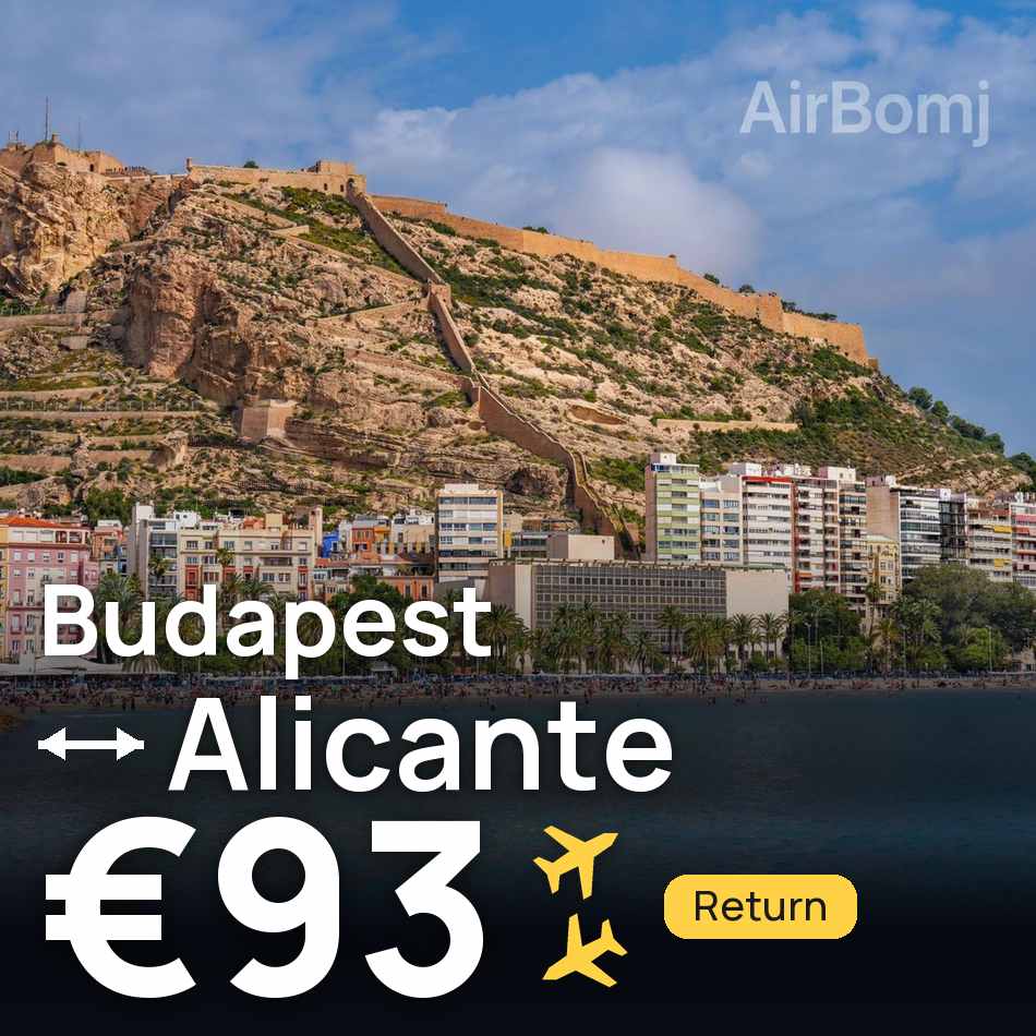 Uçak bileti: Budapeşte — Alicante, €93