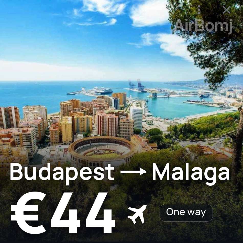 Uçak bileti: Budapeşte — Málaga, €44