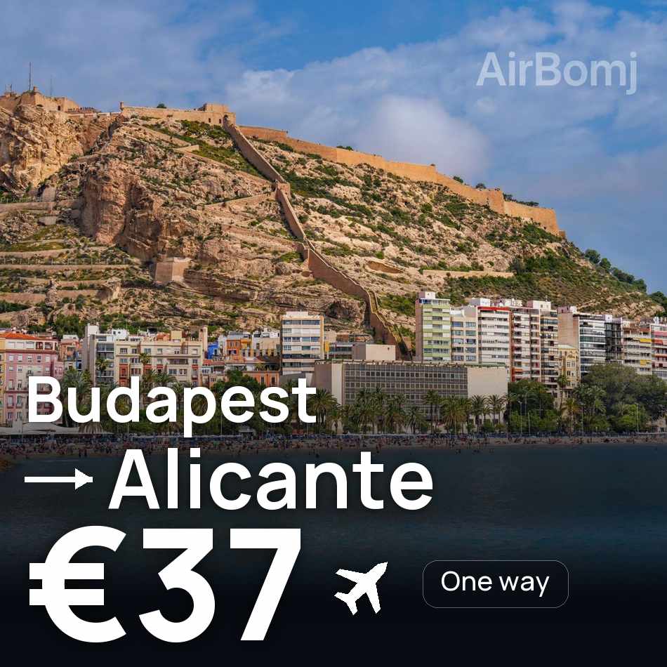 Uçak bileti: Budapeşte — Alicante, €37