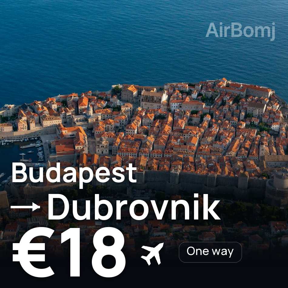 Uçak bileti: Budapeşte — Dubrovnik, €18