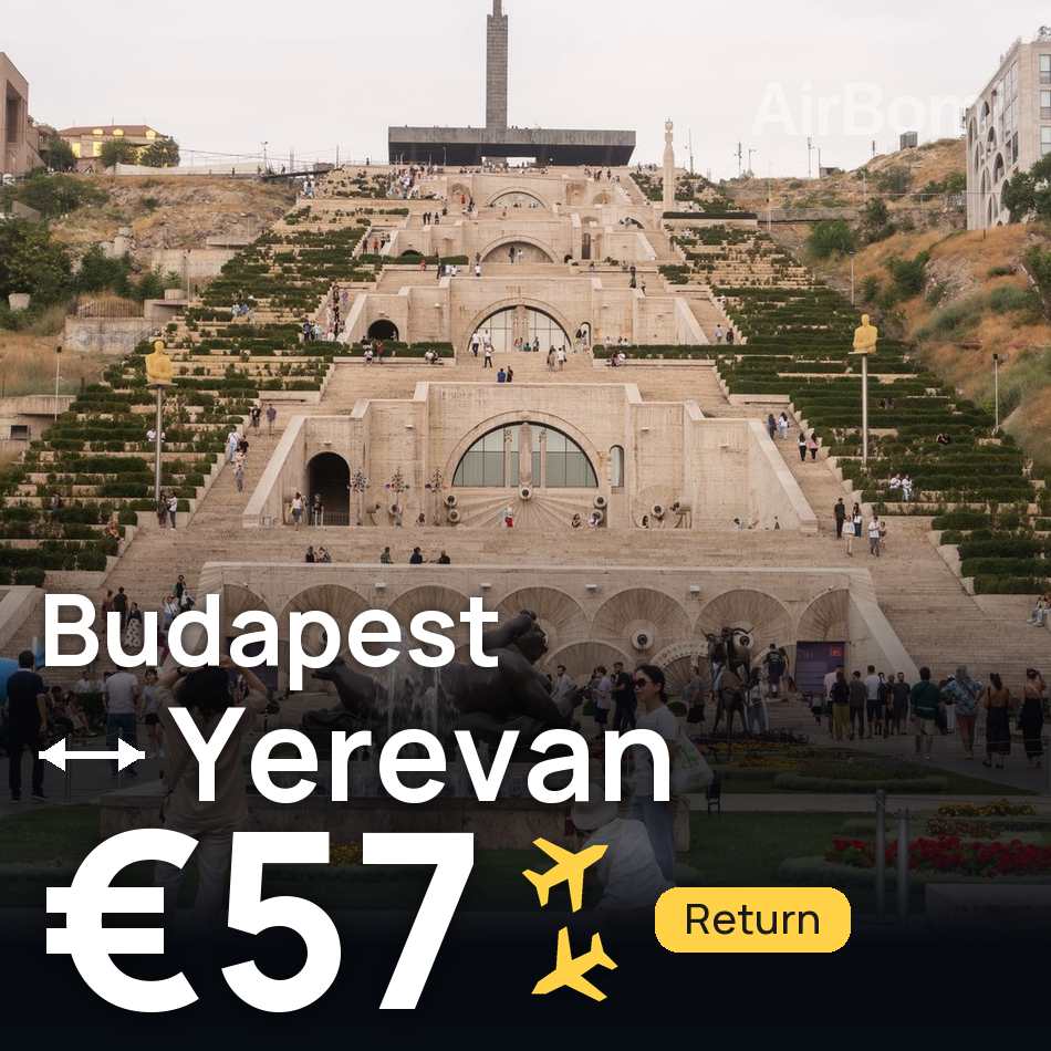 Uçak bileti: Budapeşte — Erivan, €57