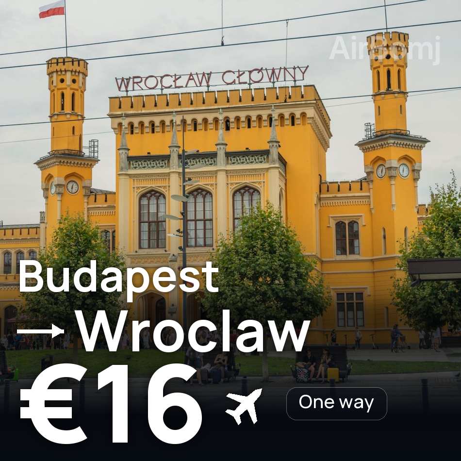 Uçak bileti: Budapeşte — Wrocław, €16