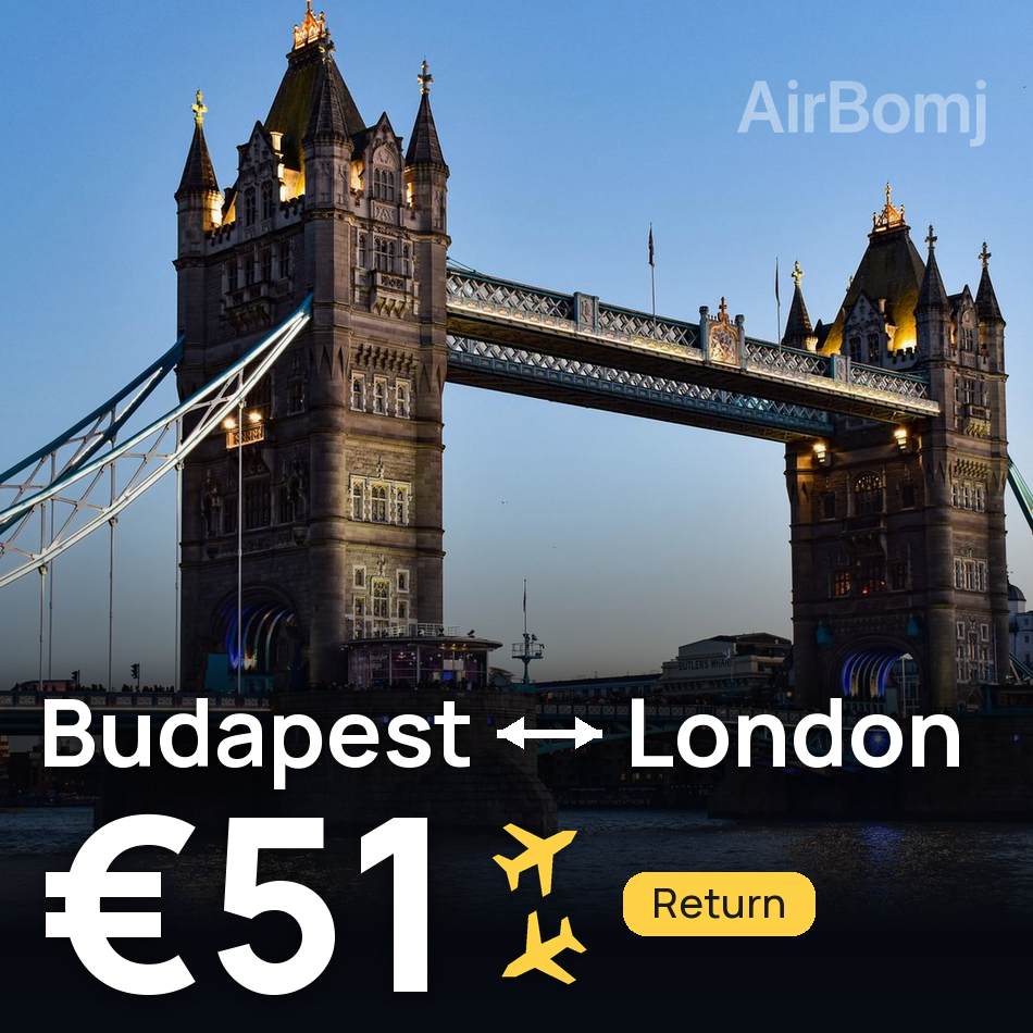 Uçak bileti: Budapeşte — Londra, €51