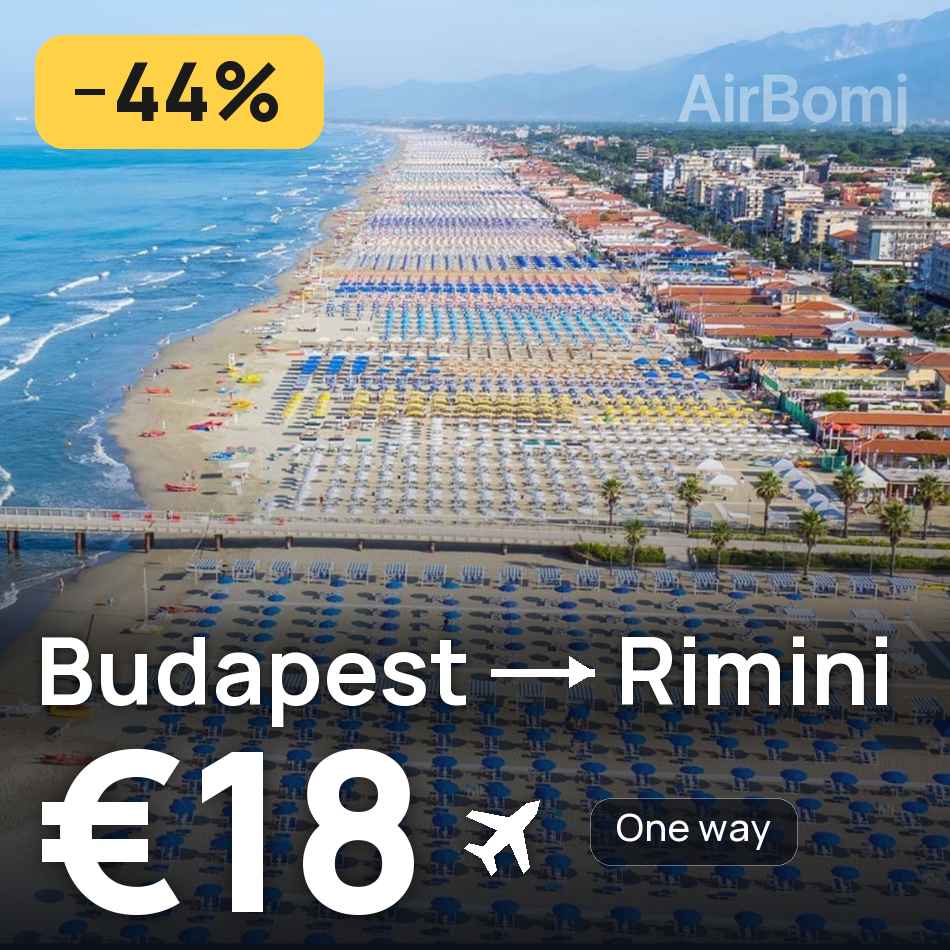 Uçak bileti: Budapeşte — Rimini, €18