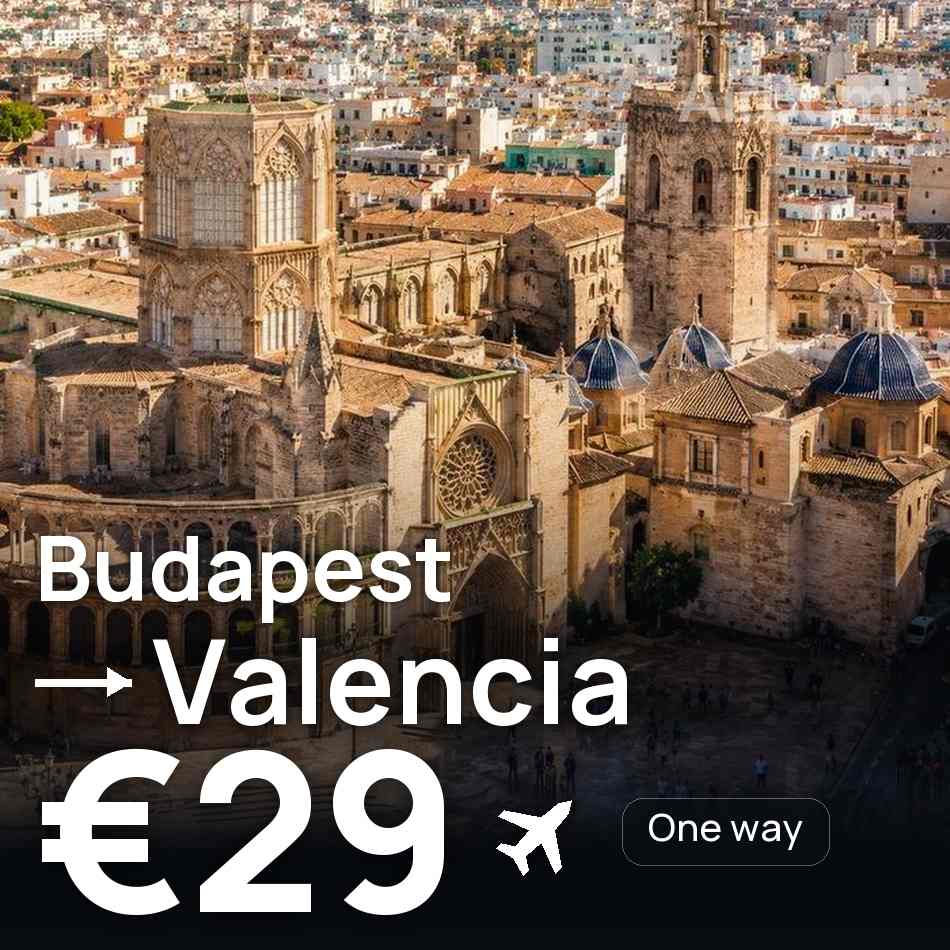 Uçak bileti: Budapeşte — Valencia, €29