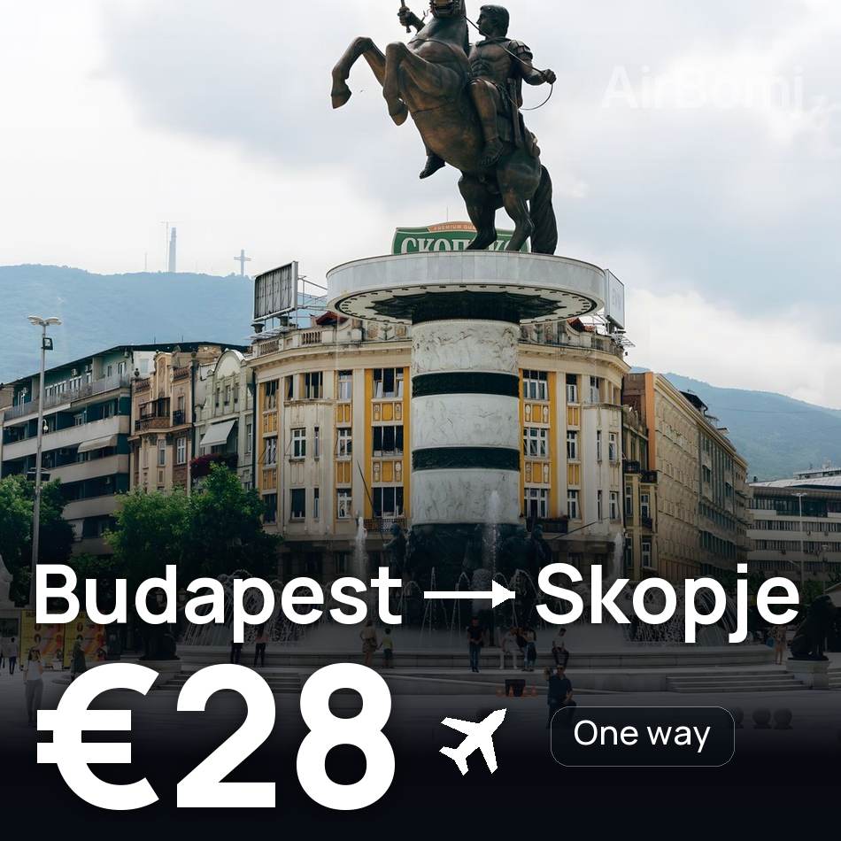 Billete de avión: Buda — Skopie, €28