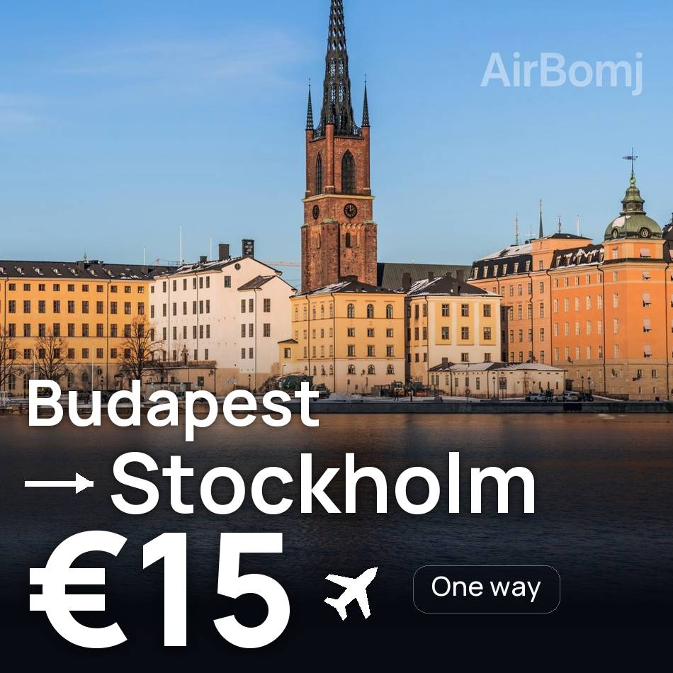 Uçak bileti: Budapeşte — Stockholm, €15