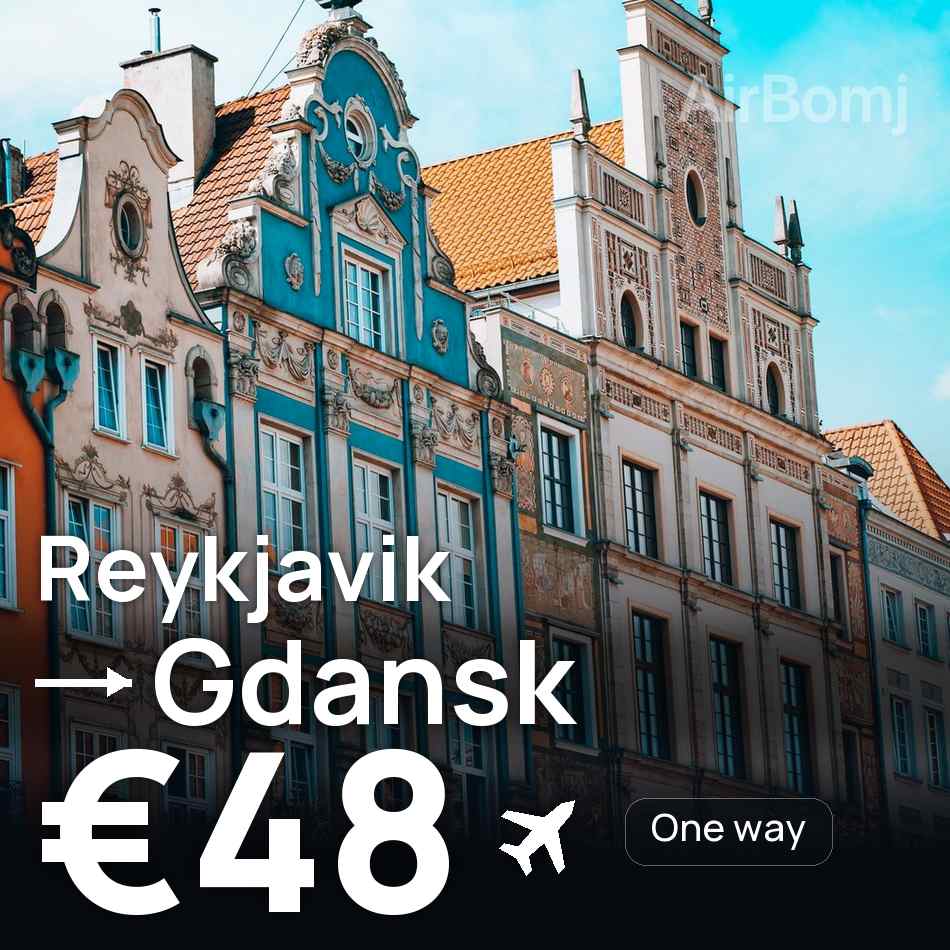 Billet d'avion : Reykjavik — Gdańsk, €48