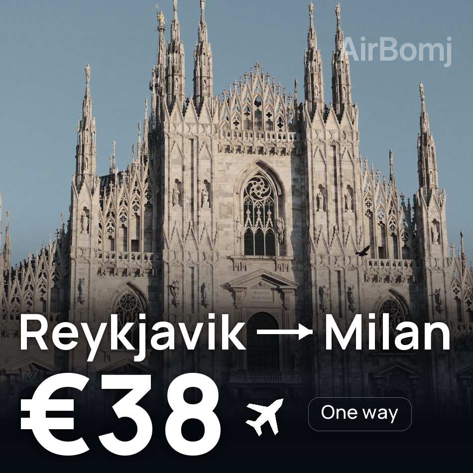Biglietto aereo: Reykjavík — Milano, €38