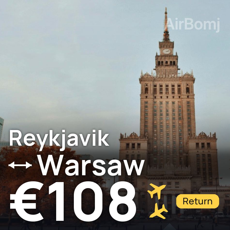 Billet d'avion : Reykjavik — Varsovie, €108