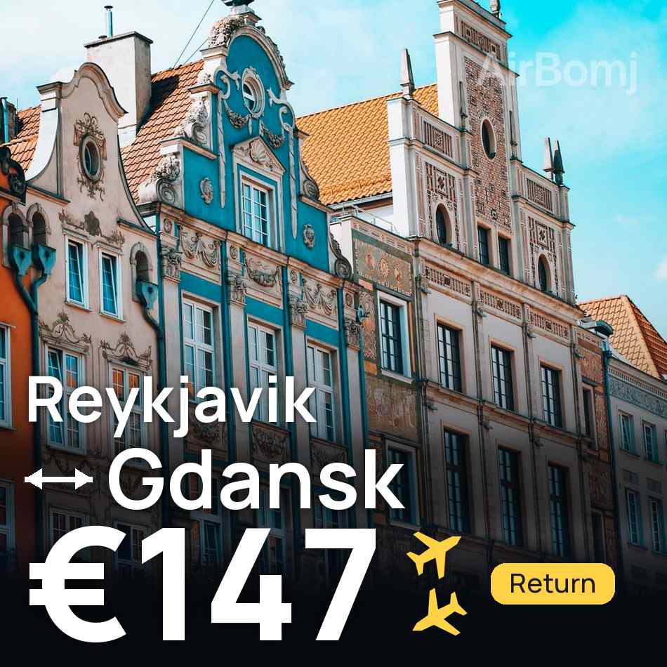 Billet d'avion : Reykjavik — Gdańsk, €147