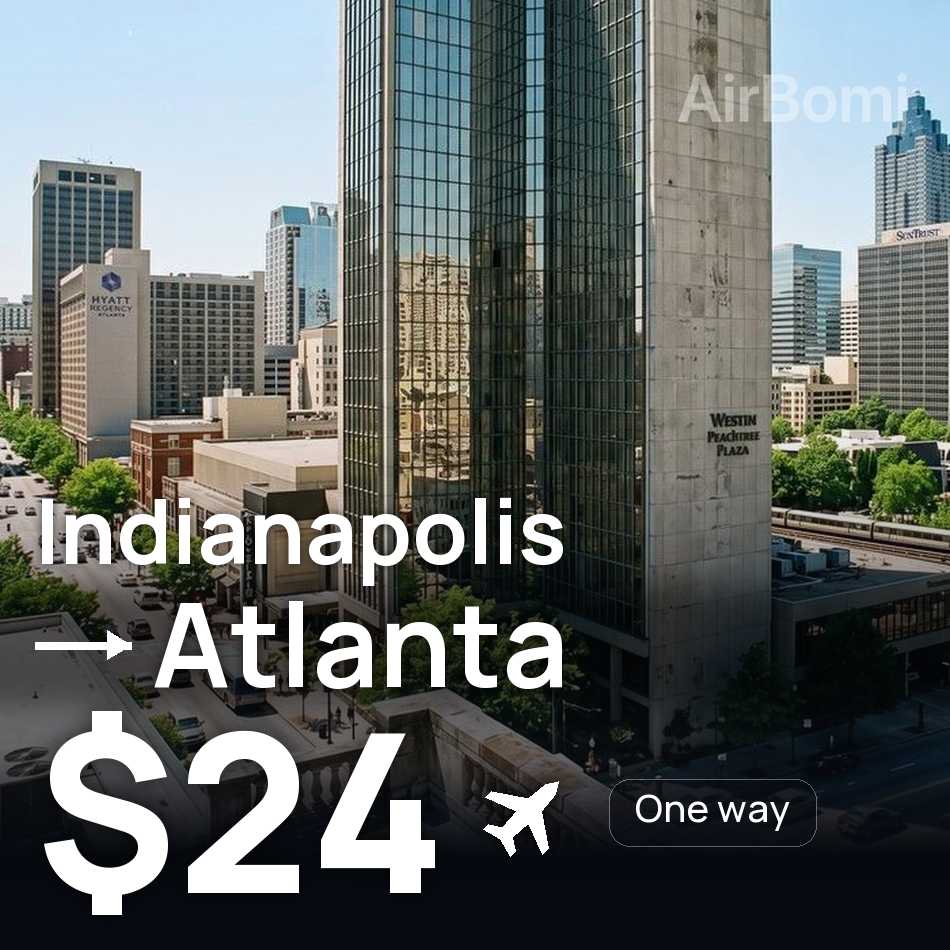 Billete de avión: Indianápolis — Atlanta, $24