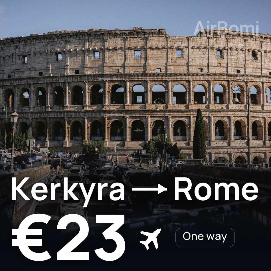 Biglietto aereo: Corfù — Roma, €23