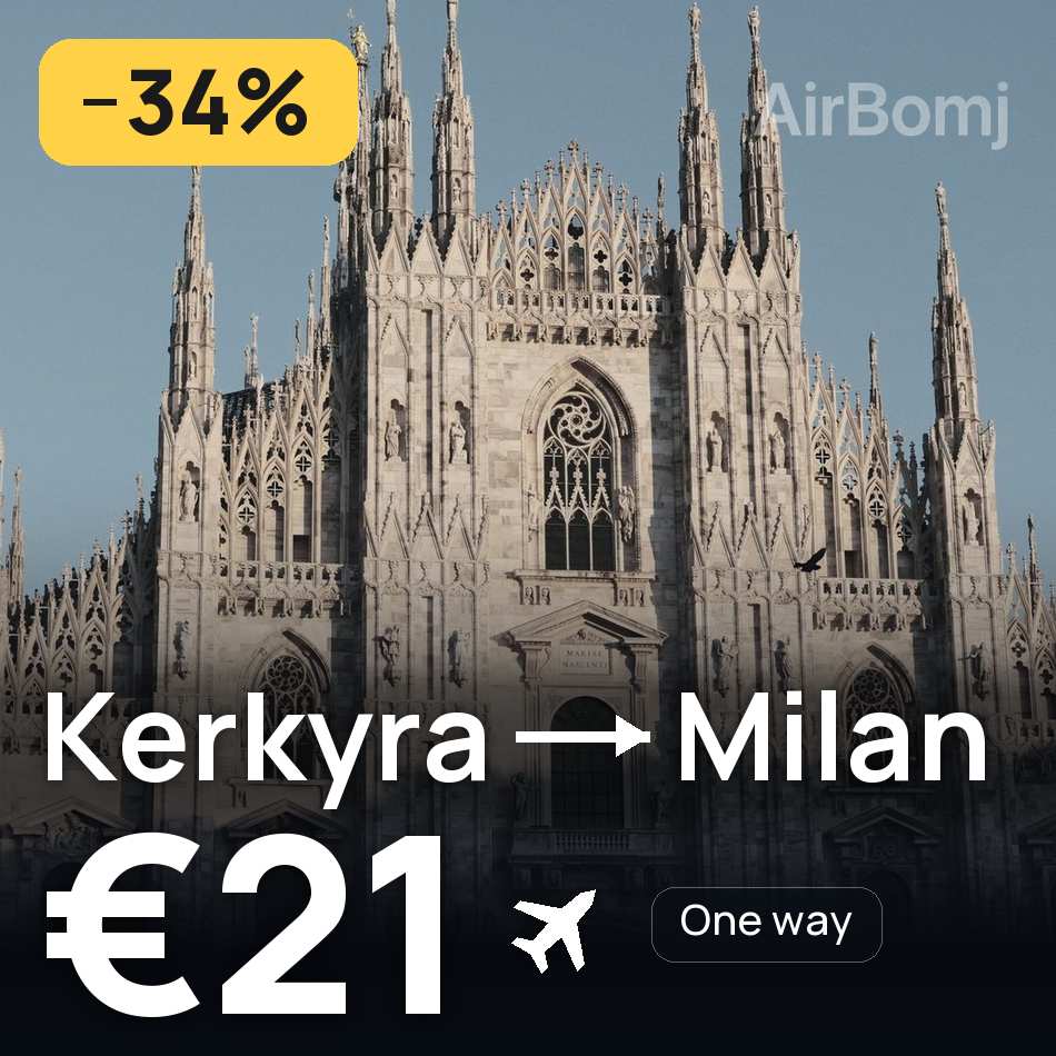 Tiket pesawat: Kerkyra — Milan, €21