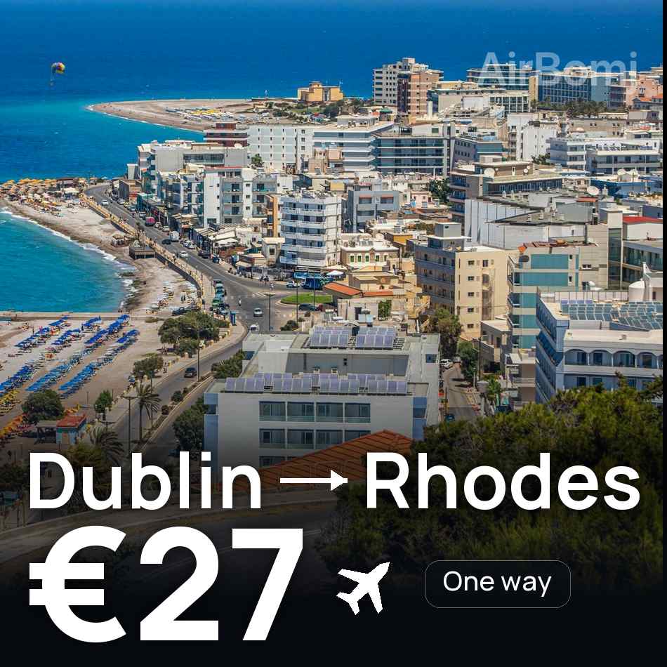 Flugticket: Dublin — Rhodos, €27