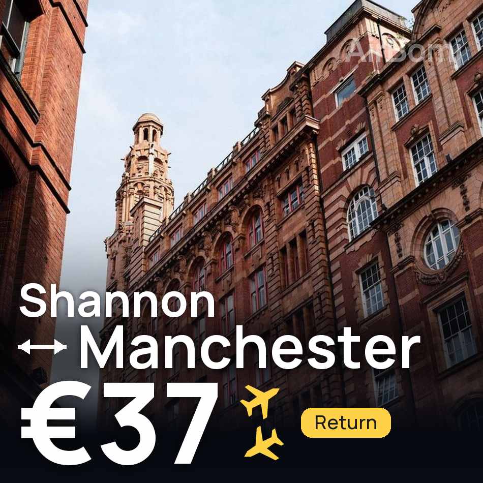 Flugticket: Limerick — Manchester, €37