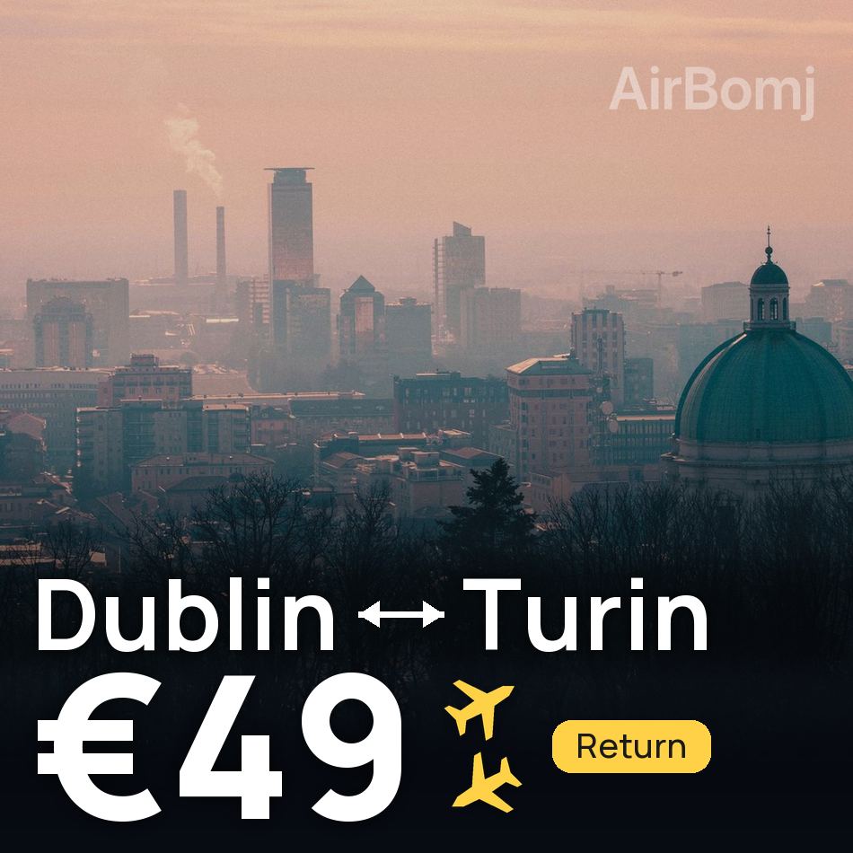 Flugticket: Dublin — Turin, €49
