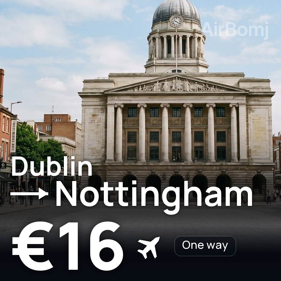 Flugticket: Dublin — Nottingham, €16