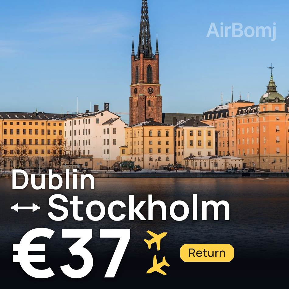 Flugticket: Dublin — Stockholm, €37