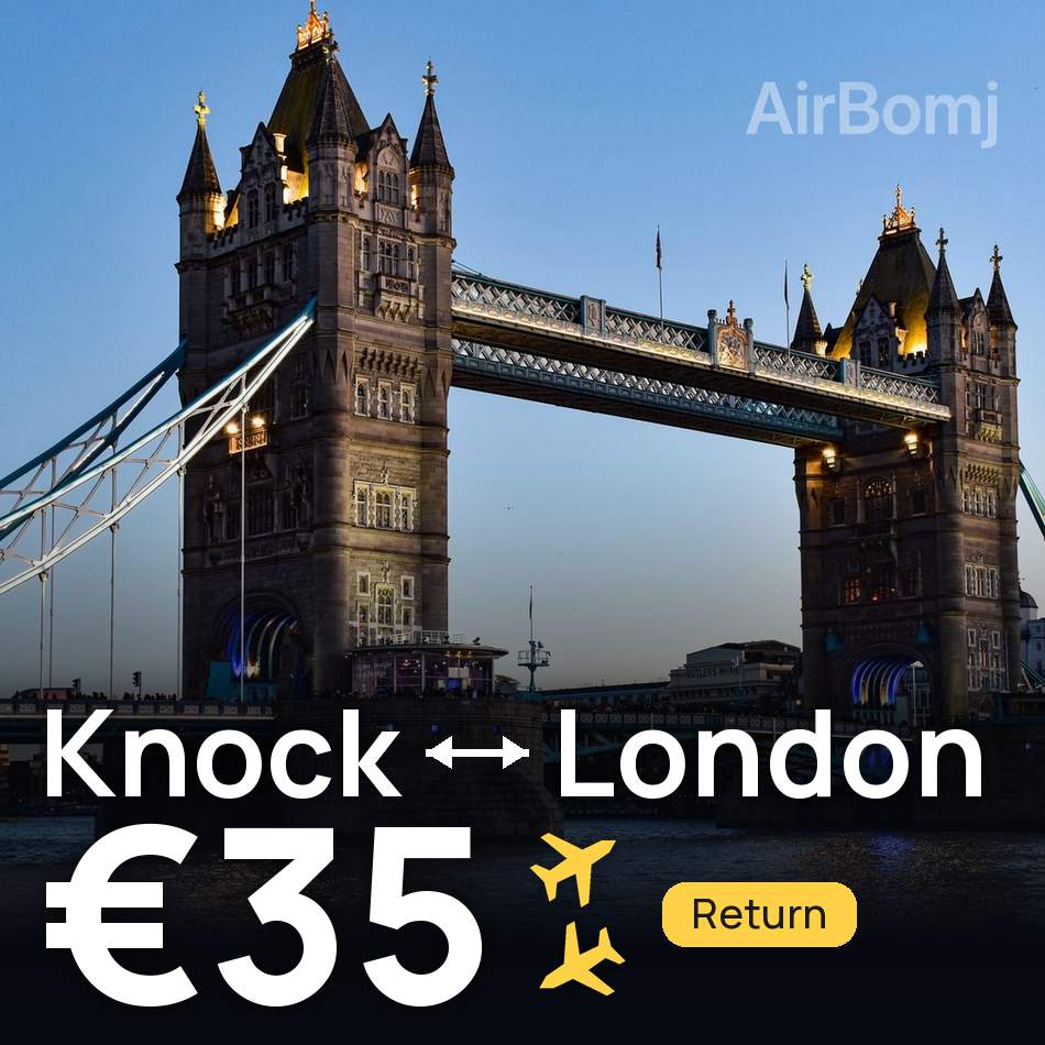 Flugticket: Knock — London, €35