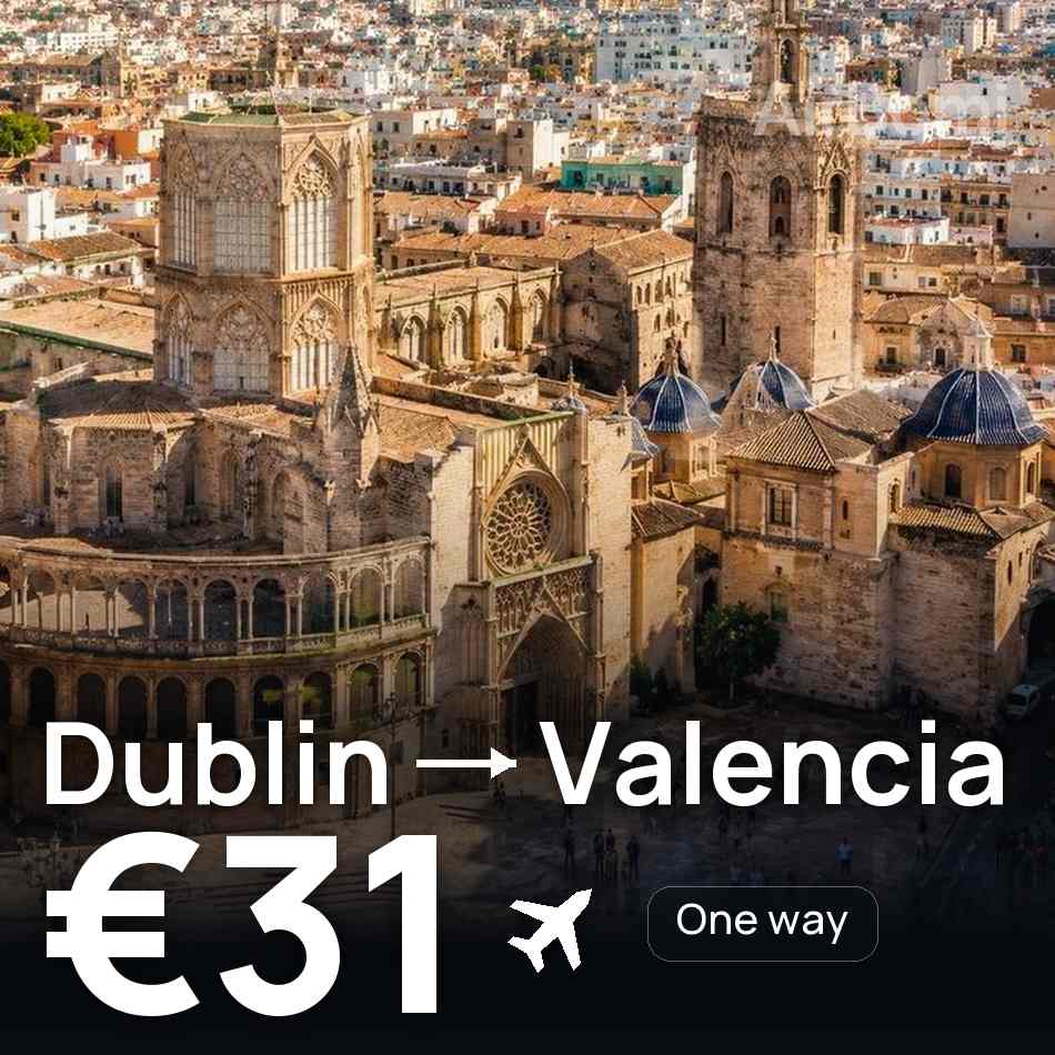Flugticket: Dublin — Valencia, €31