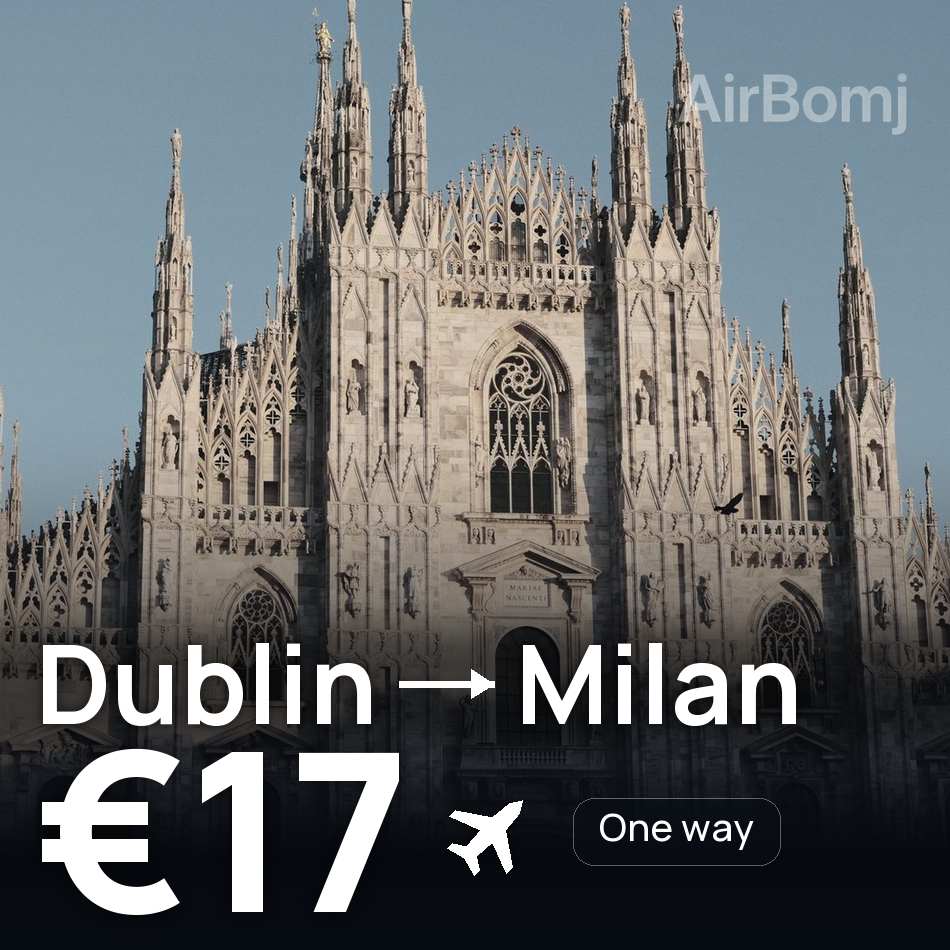 Flugticket: Dublin — Mailand, €17