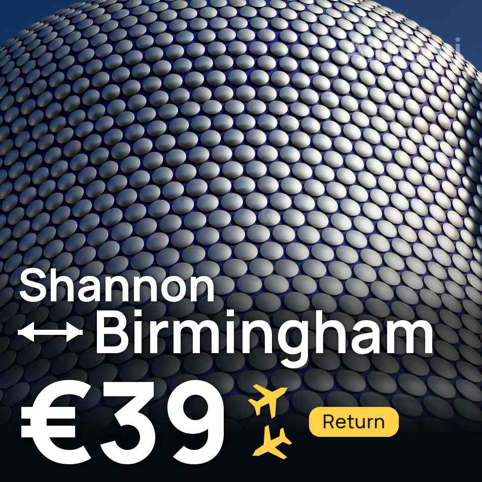 Flugticket: Limerick — Birmingham, €39