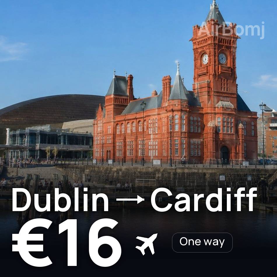 Flugticket: Dublin — Cardiff, €16
