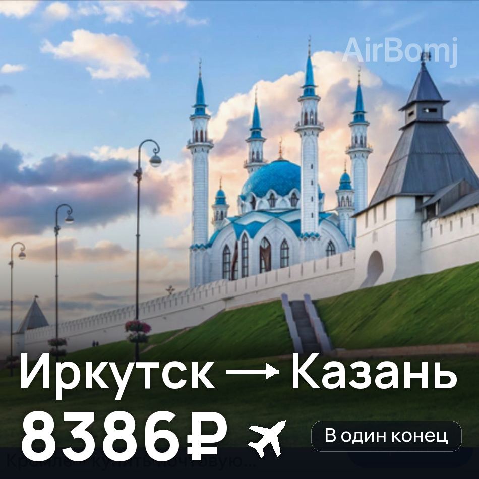 Авиабилет: Иркутск — Казань, 8386₽