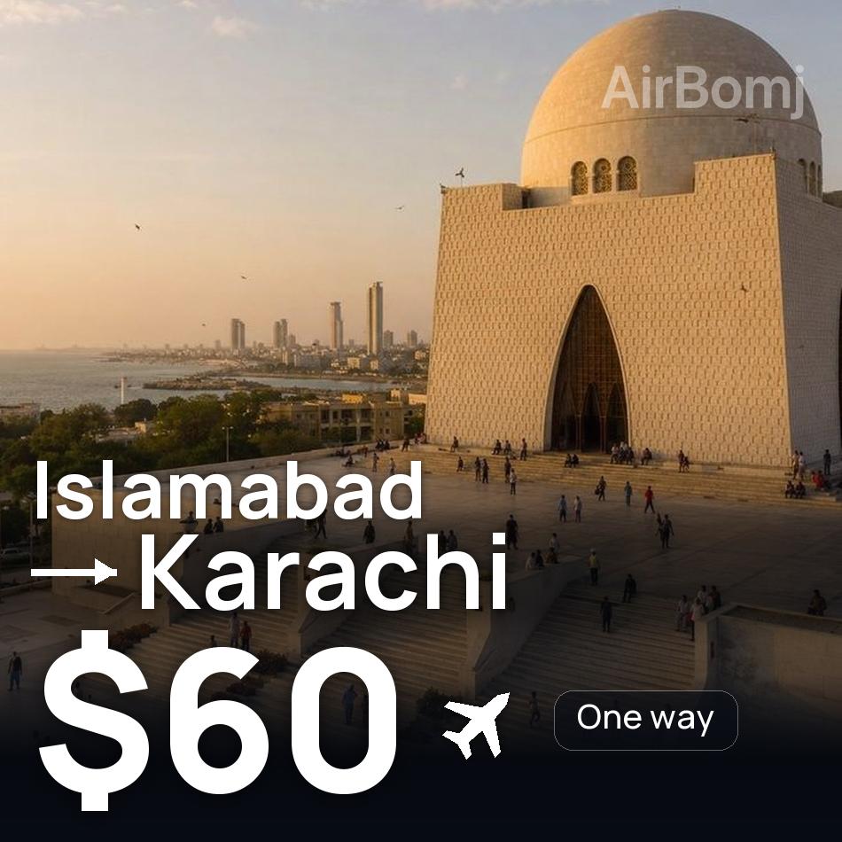 Tiket pesawat: Islamabad — Karachi, $60