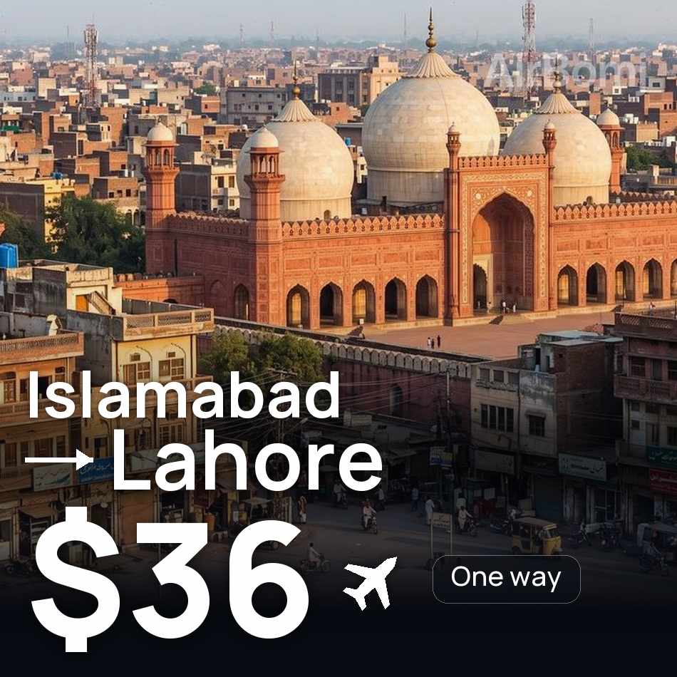 Tiket pesawat: Islamabad — Lahore, $36