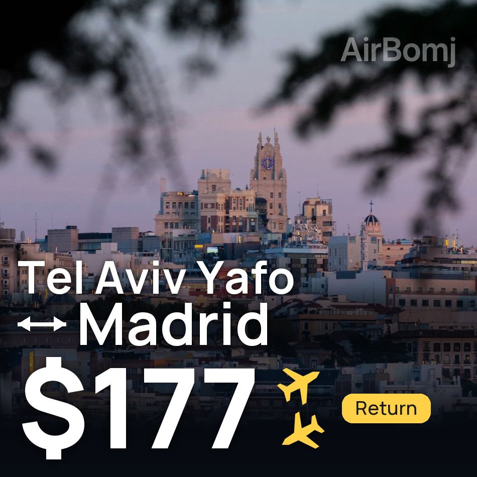 Flugticket: Tel Aviv Yafo — Stadt Madrid, $177