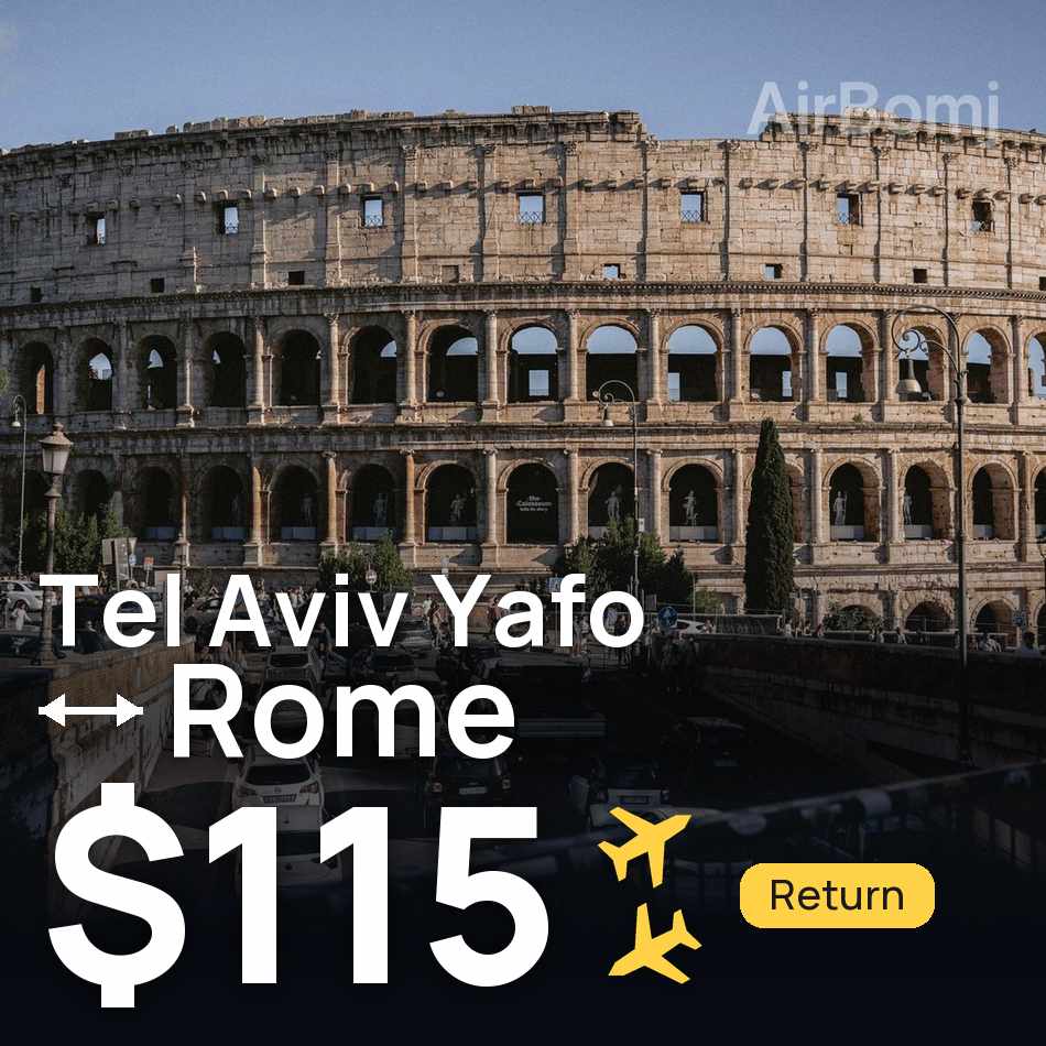 Flugticket: Tel Aviv Yafo — Rom, $115