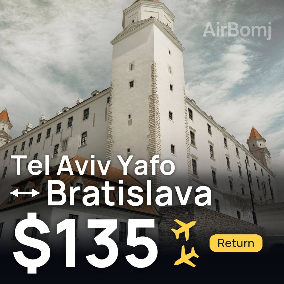 Flugticket: Tel Aviv Yafo — Bratislava, $135