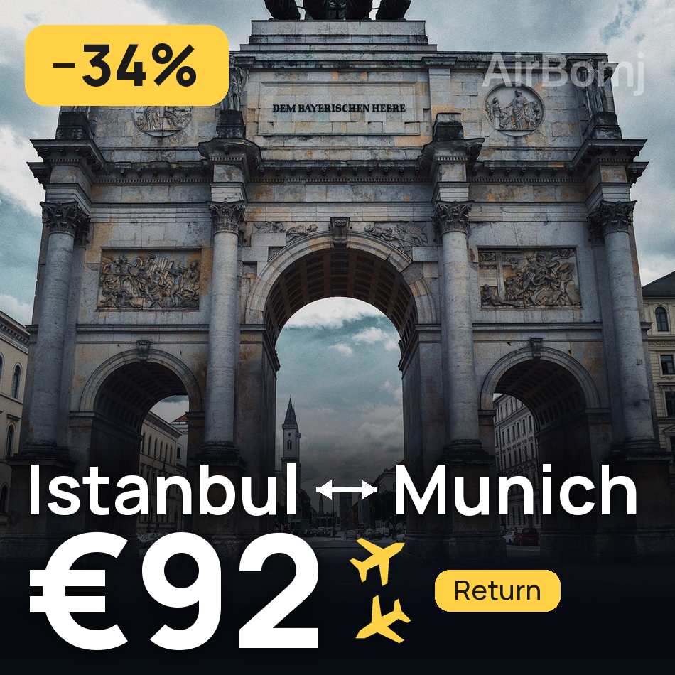 Flight ticket: Istanbul to Munich, €92