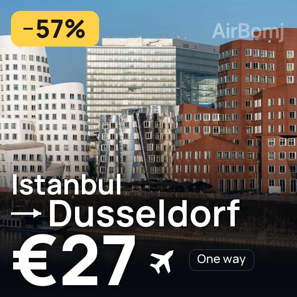 Flight ticket: Istanbul to Dusseldorf, €27