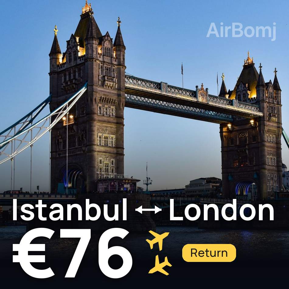 Flight ticket: Istanbul to London, €76