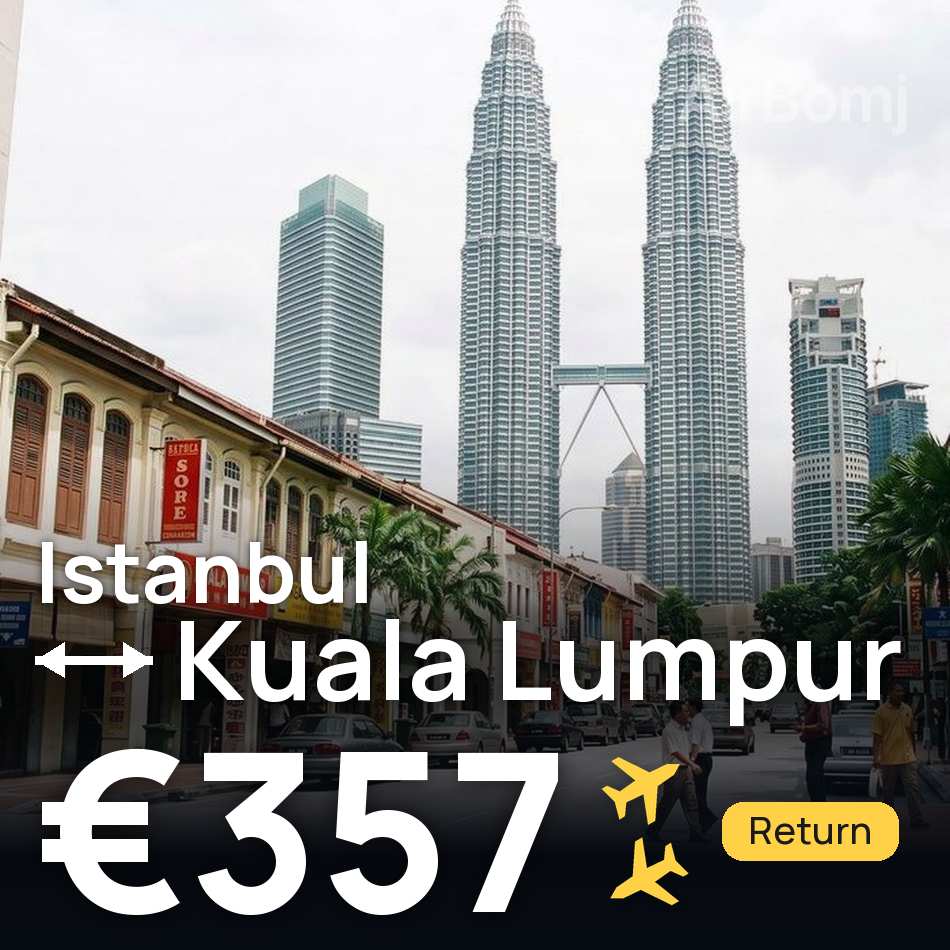 Flight ticket: Istanbul to Kuala Lumpur, €357